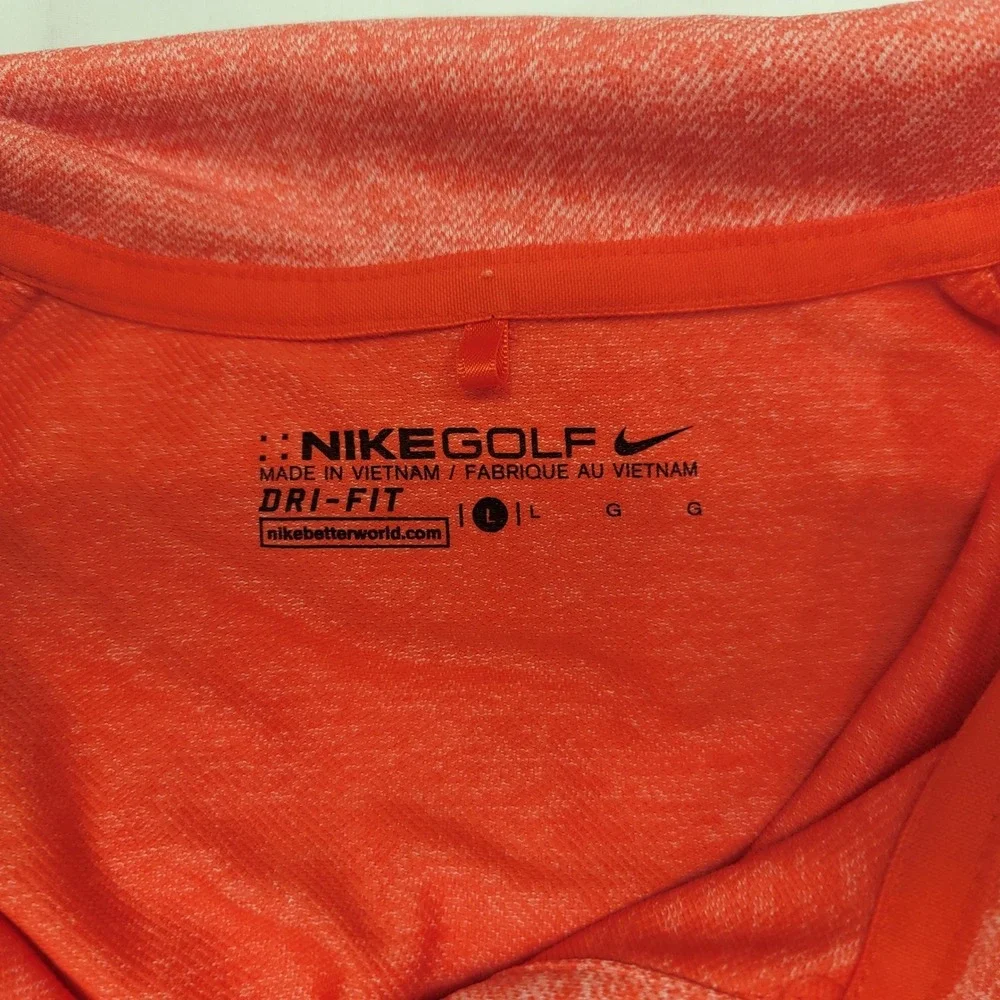 Nike Golf Dri-FIT Womens Polo Shirt Orange Heather Short Sleeve 725584-852 L